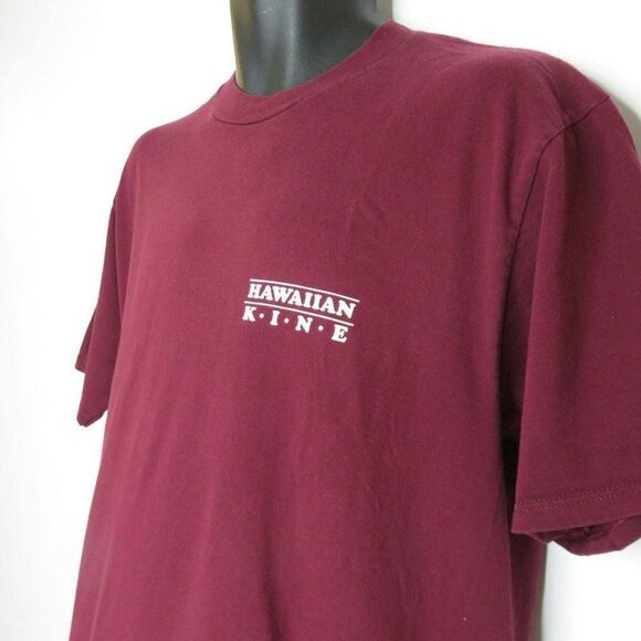 Vintage 80's Hawaiian Kine Complete Gamblers T-Shirt Maroon Red Made USA L - Picture 6 of 7